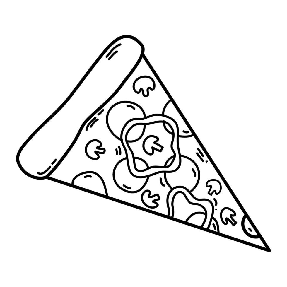 Pizza griffonnage. Pizza esquisser fond d'écran vecteur illustration.