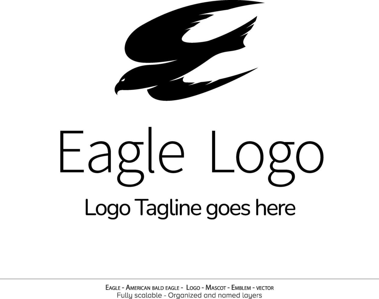 Aigle logo, en volant oiseau emblème. Colombe mascotte. américain chauve Aigle silhouette logo. minimal conception, minimaliste logo vecteur