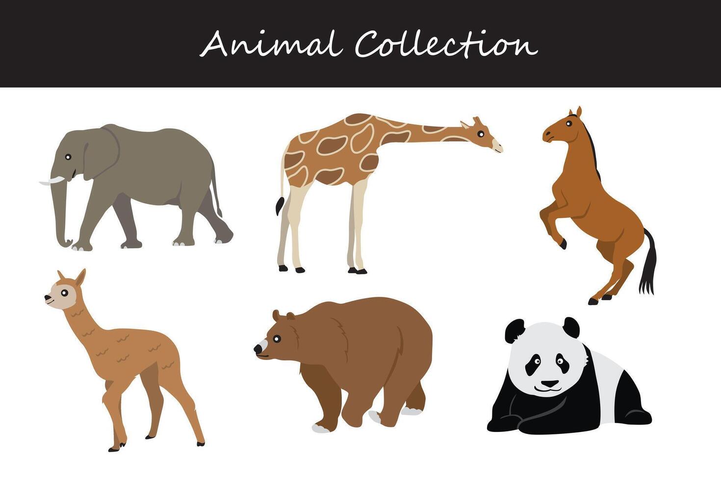 animaux collection. vecteur illustration sur blanc Contexte. plat style.