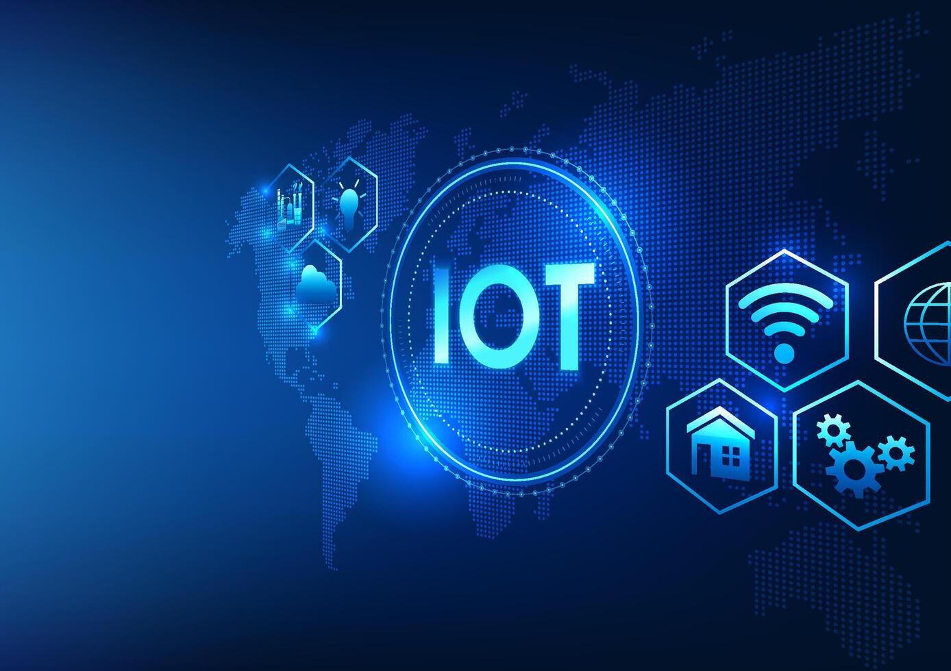 l'Internet de des choses iot La technologie mensonges dans le La technologie cercle. il fournit temps réel accès à électronique dispositifs comme une système connecté à le nuage et le l'Internet. vecteur La technologie illustration