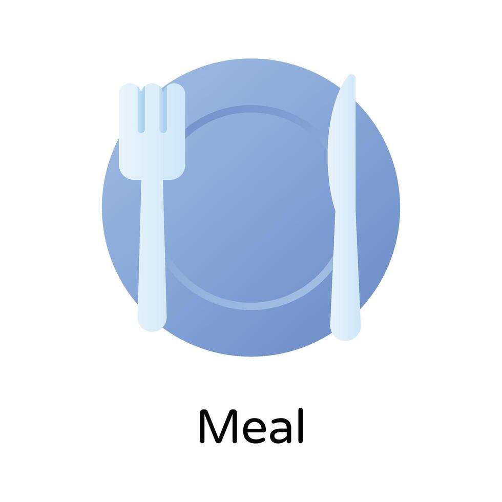 fourchette et couteau avec assiette dénotant repas vecteur conception