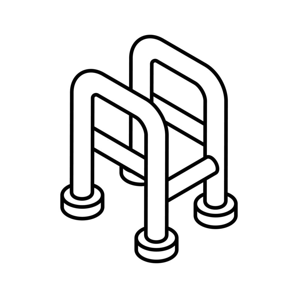 médical marcheur isométrique icône dans branché style isolé sur blanc arrière-plan, santé et médical collection vecteur