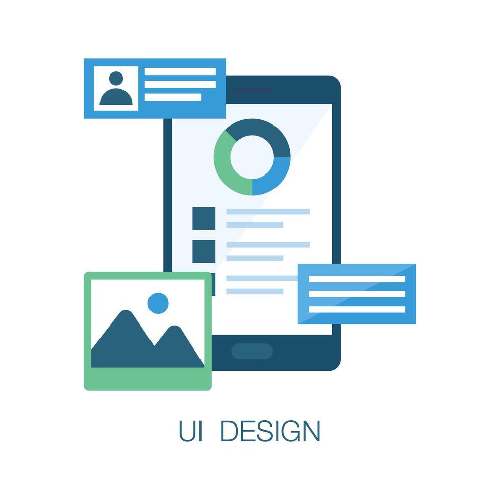 plat concept icône de mobile ui conception, modifiable vecteur