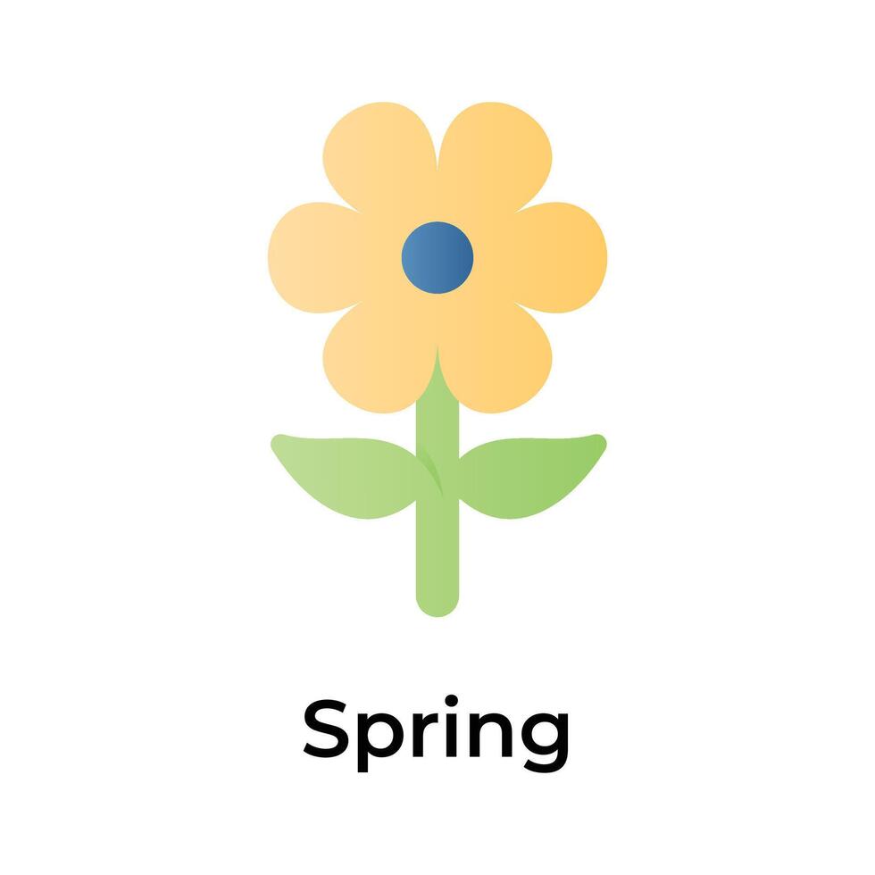 icône de fleur dans branché conception style, concept vecteur de printemps Festival