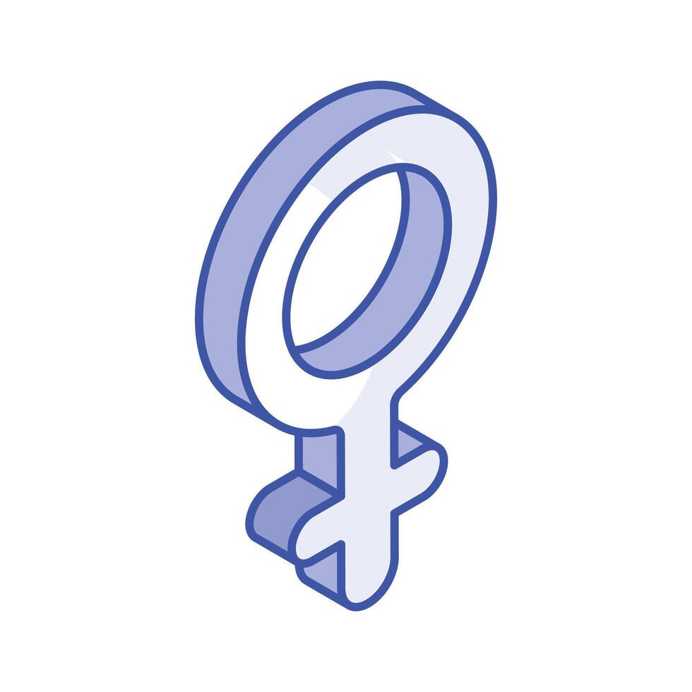 un incroyable isométrique icône de femelle symbole, masculin concept vecteur