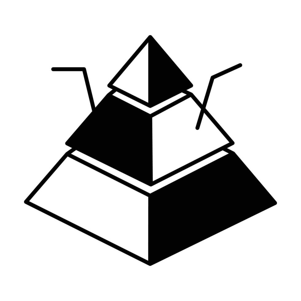Triangle forme graphique, vecteur conception de pyramide infographies, pyramide graphique isométrique icône