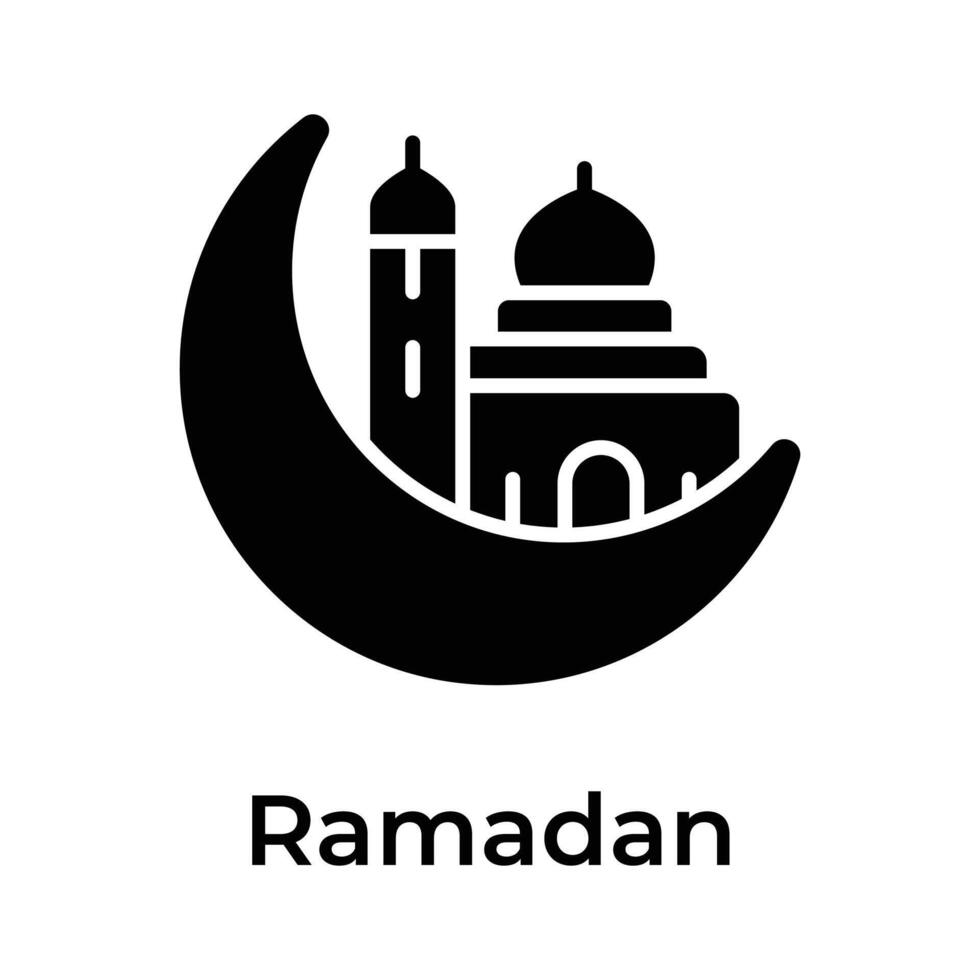 bien conçu Ramadan lune vecteur conception, prêt à utilisation icône