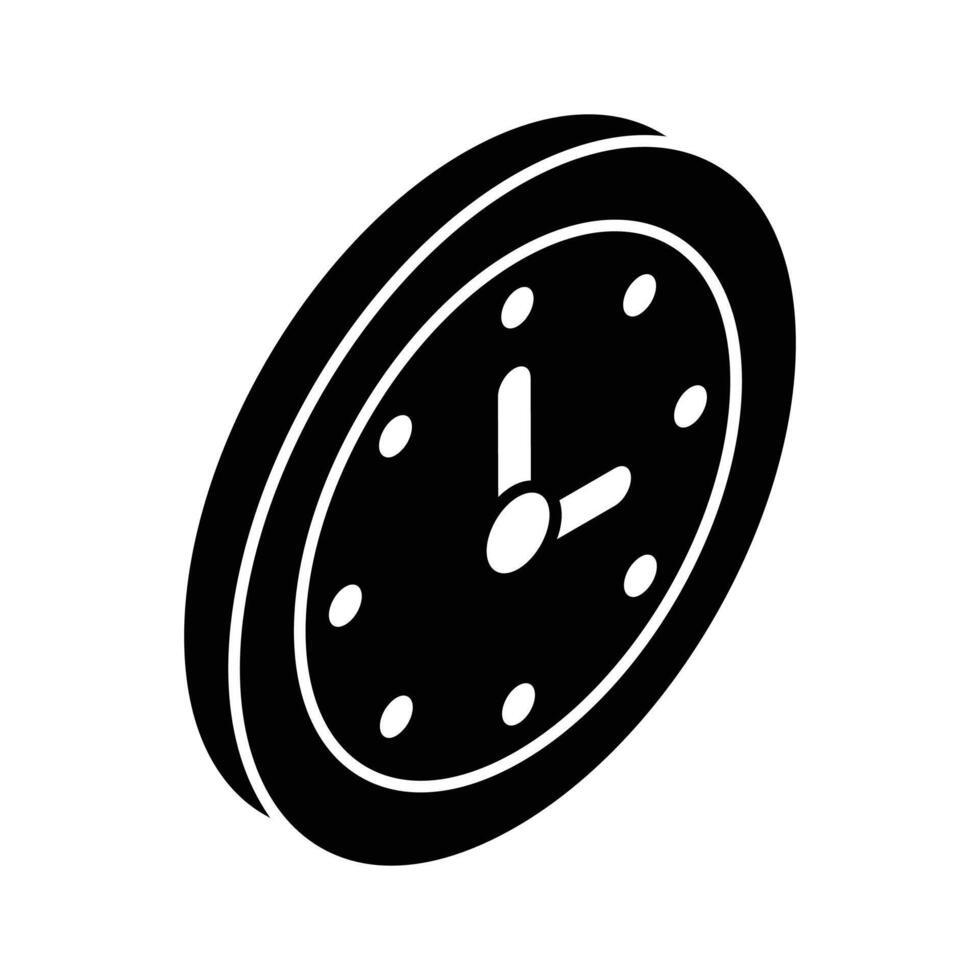 un isométrique icône de alarme l'horloge dans modifiable style, facile à utilisation et Télécharger vecteur