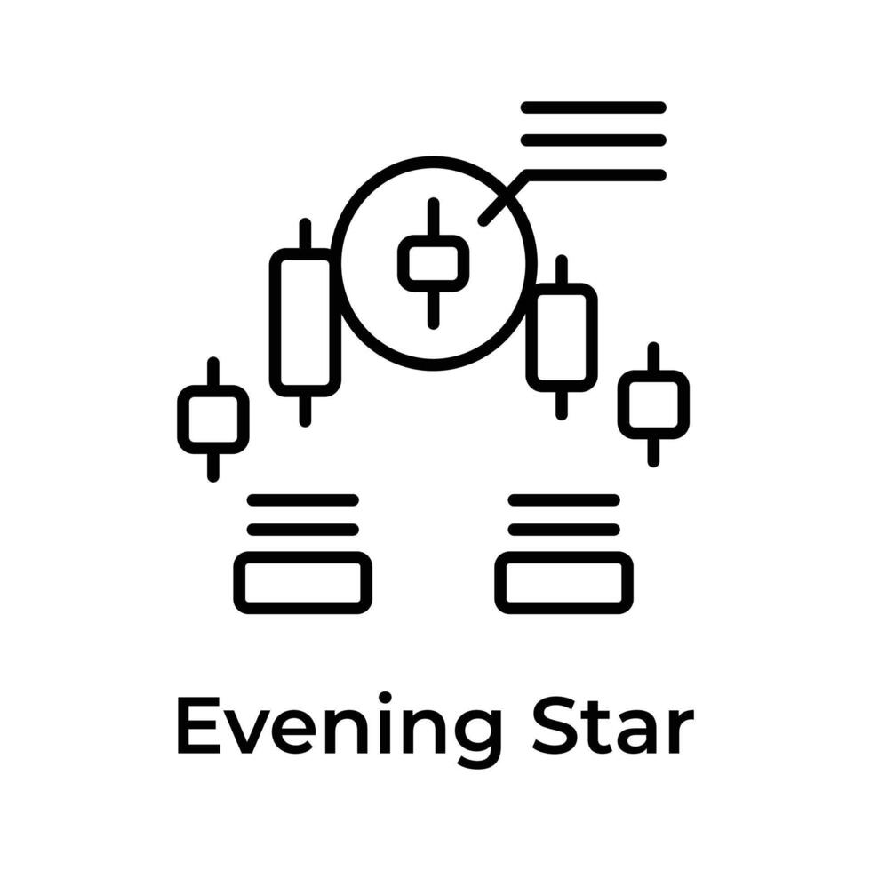 soir étoile icône dans moderne style, commerce en relation vecteur