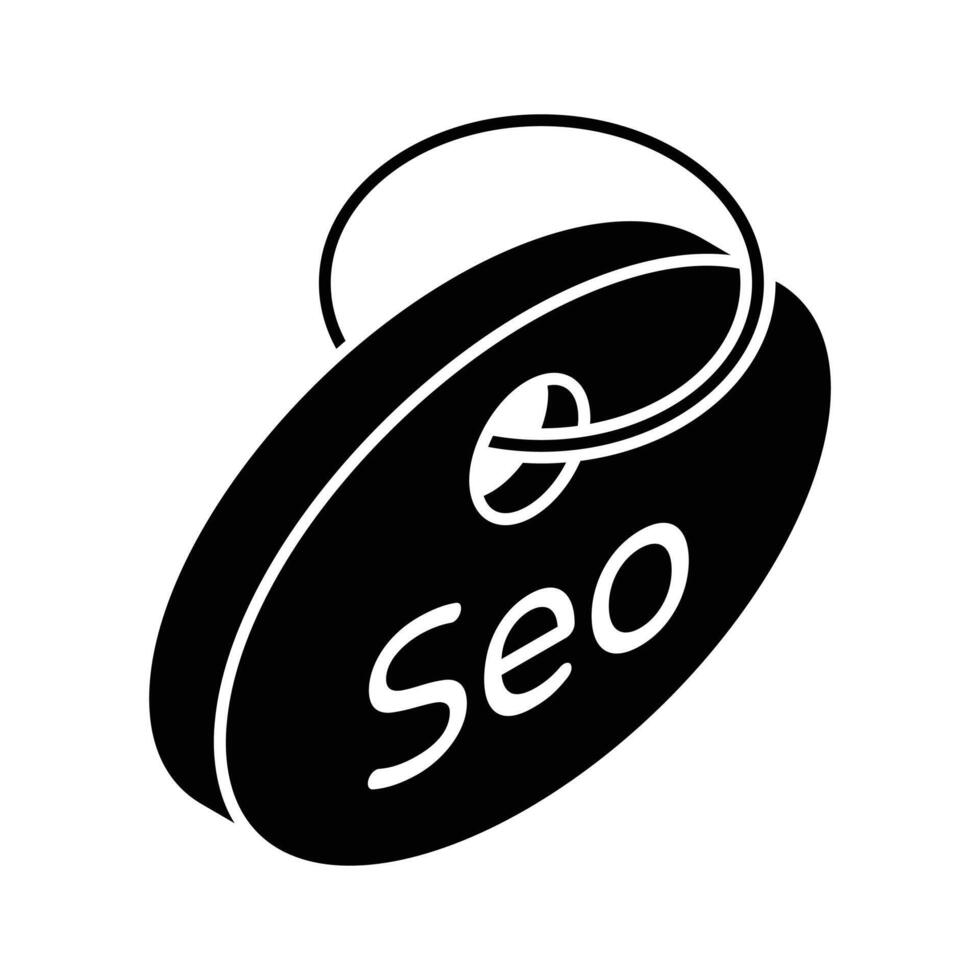 un isométrique vecteur de seo étiquette dans moderne style, modifiable icône