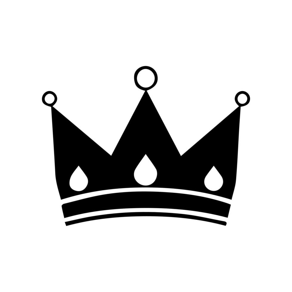 couronne icône. une simple, noir silhouette de une Royal couronne. vecteur illustration isolé sur blanc Contexte. idéal pour logos, emblèmes, insigne. pouvez être utilisé dans l'image de marque, la toile conception.