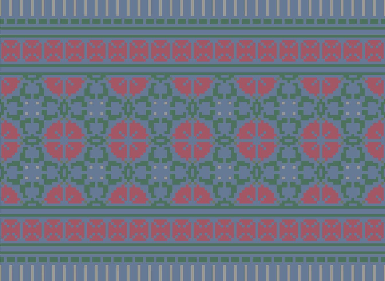 traverser point. géométrique ethnique motifs. conception pour sari, patola, sari, dupatta, vyshyvanka, Rushnyk, dupatta, vêtements, tissu, batique, tricots, broderie, Ikkat, pixel modèle. traditionnel conception. vecteur