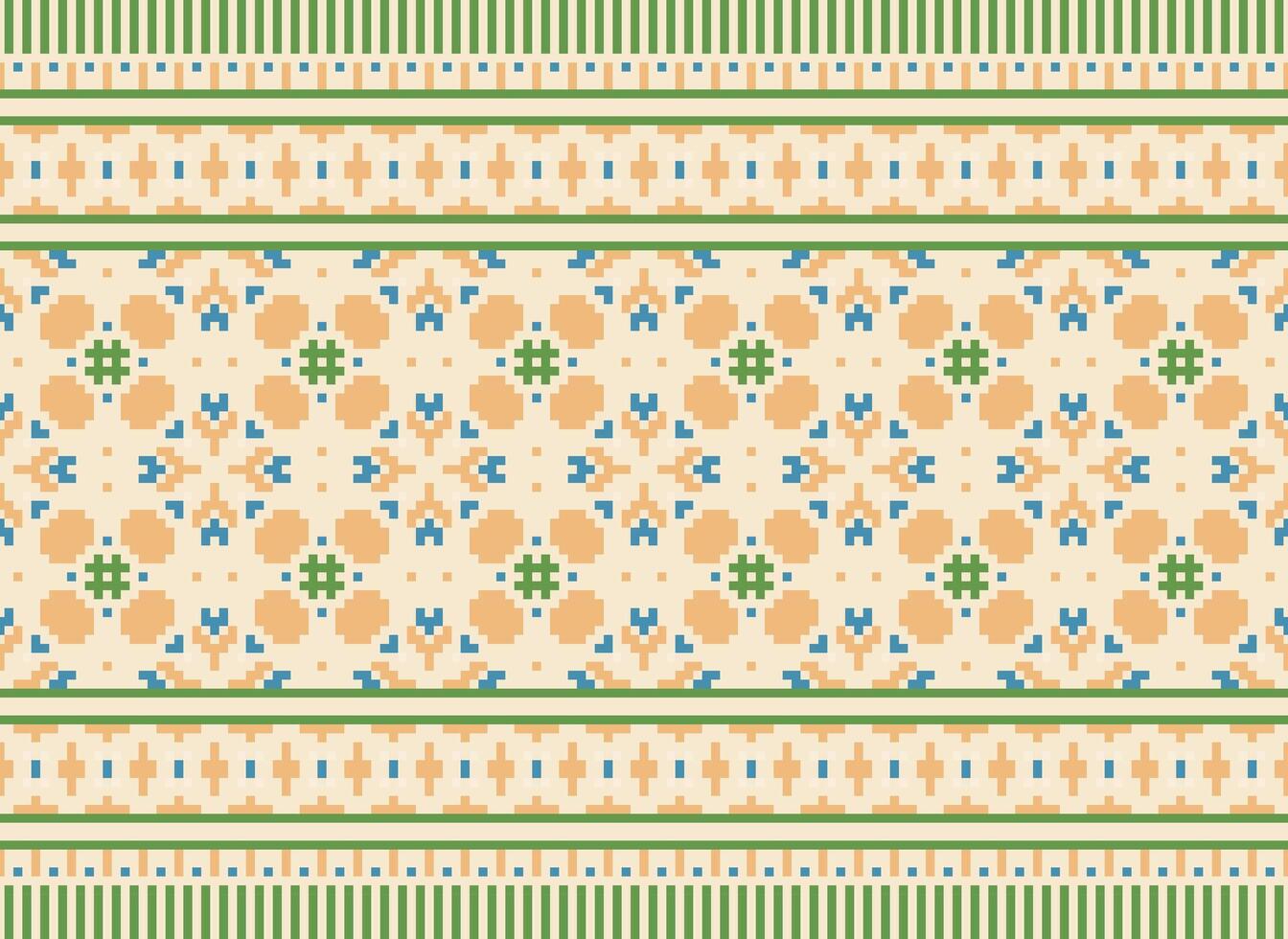 traverser point. géométrique ethnique motifs. conception pour sari, patola, sari, dupatta, vyshyvanka, Rushnyk, dupatta, vêtements, tissu, batique, tricots, broderie, Ikkat, pixel modèle. traditionnel conception. vecteur