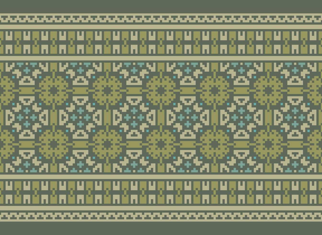 traverser point frontière. broderie traverser point. ethnique motifs. géométrique ethnique Indien modèle. originaire de ethnique motif.texture textile en tissu Vêtements tricots imprimer. pixel horizontal sans couture vecteur. vecteur