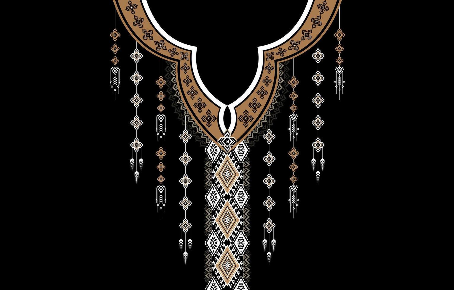 géométrique Oriental modèle ethnique traditionnel fleur Collier broderie dessins pour femmes mode arrière-plans, fonds d'écran, vêtements et enveloppe. vecteur