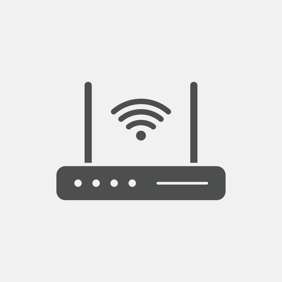 Wifi routeur icône ou signe pour éloigné l'Internet accès. Wifi icône vecteur, sans fil l'Internet signe vecteur