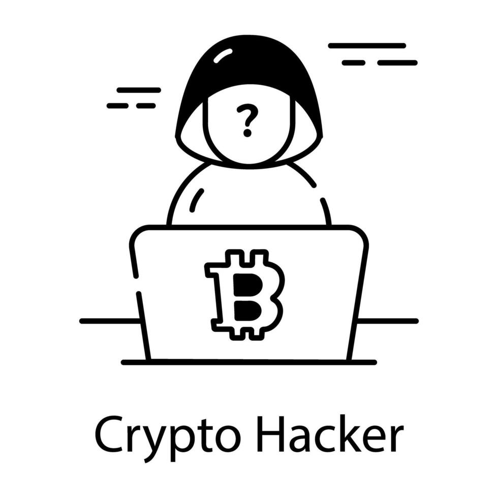 crypto-monnaie linéaire icône vecteur