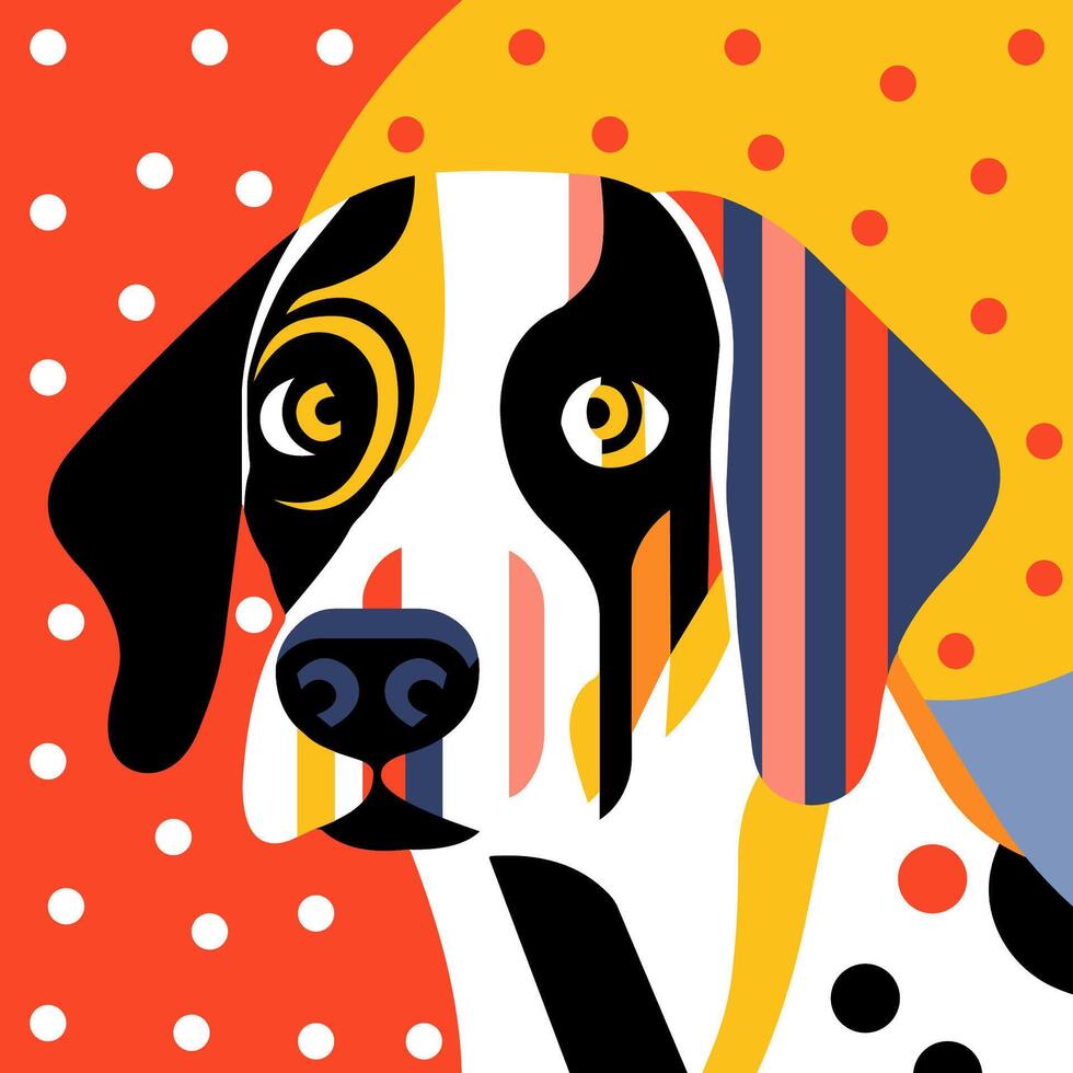 vibrant minimaliste chien illustration vecteur