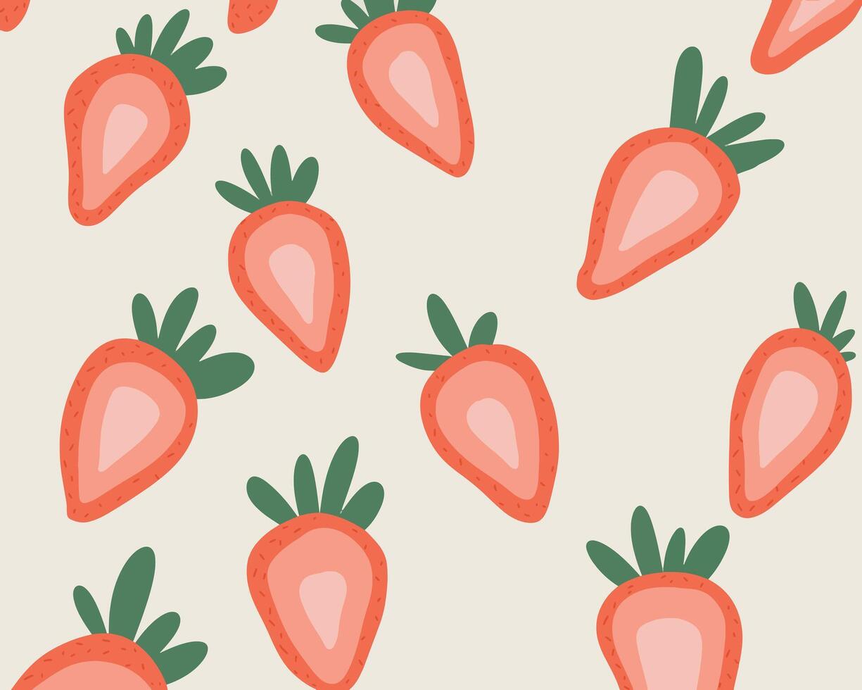 plat dessin animé fraise ensemble isolé sur blanc arrière-plan, Couper fraise vecteur