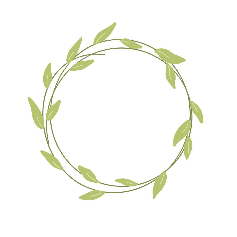 vecteur graphique de feuille branches cercle Cadre. couronnes de fleurs pour logo, bannière, texte, et décoration