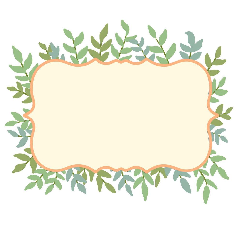 vecteur vert floral bannière avec feuilles et branches isolé sur blanc Contexte. parfait pour mariage faire-part, salutation cartes, social médias histoires, étiqueter, décoration