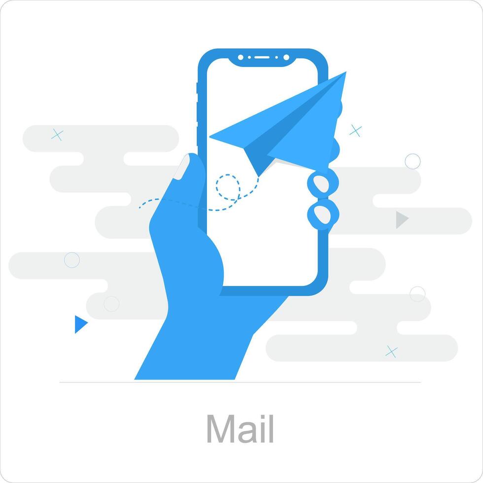 courrier et boîte de réception icône concept vecteur