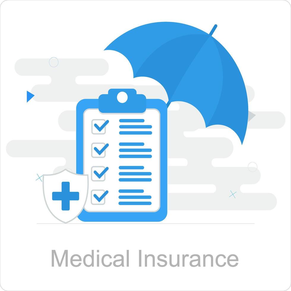 médical Assurance et plan icône concept vecteur