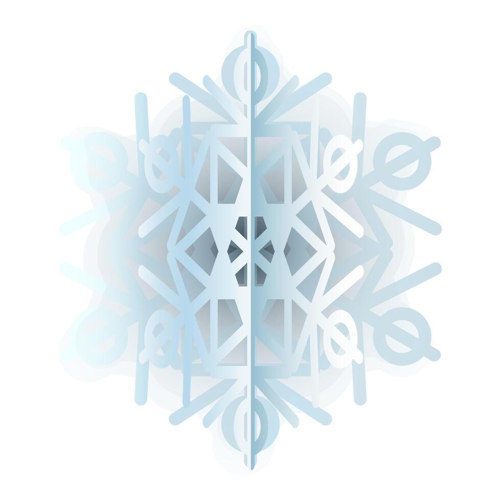 hiver bleu duveteux flocon de neige pente icône vecteur