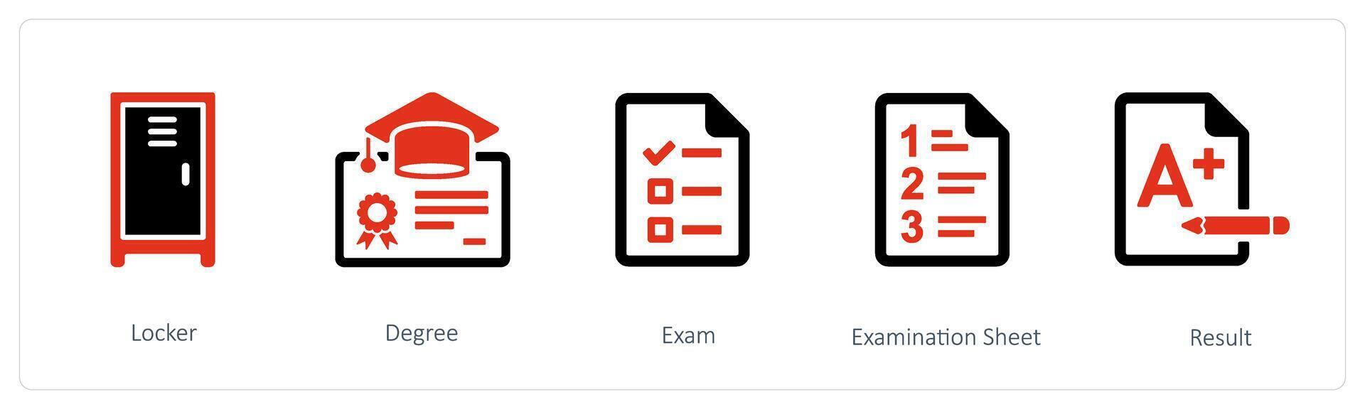 casier, diplôme et examen vecteur