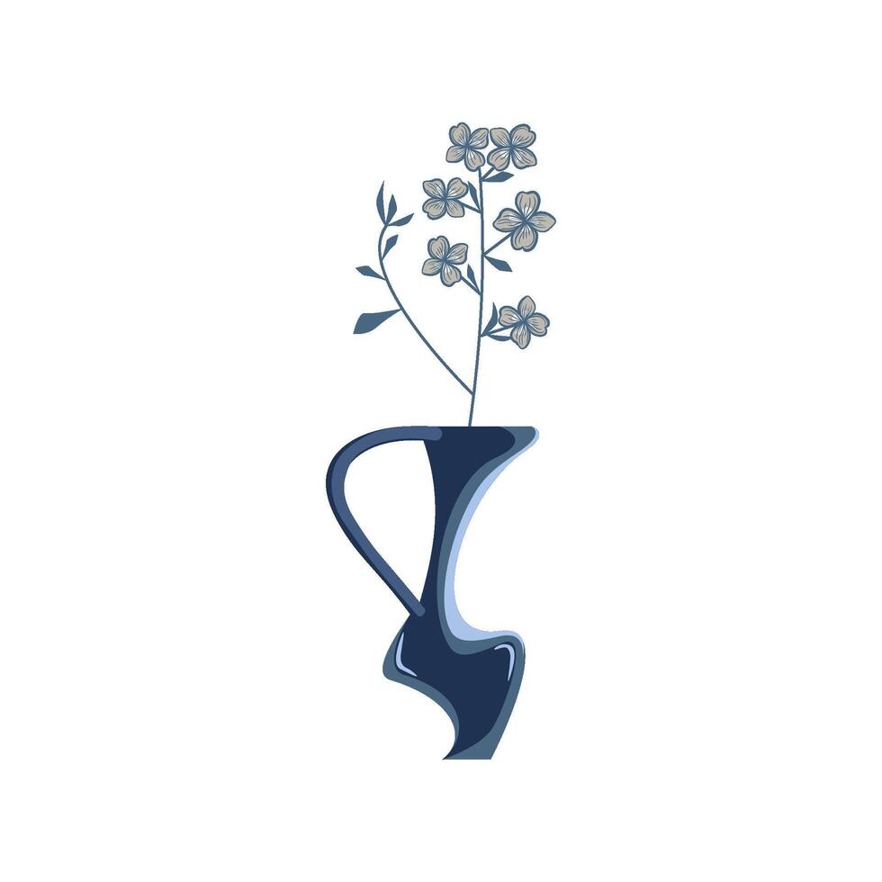 géométrique vase avec fleurs Accueil décoration vecteur