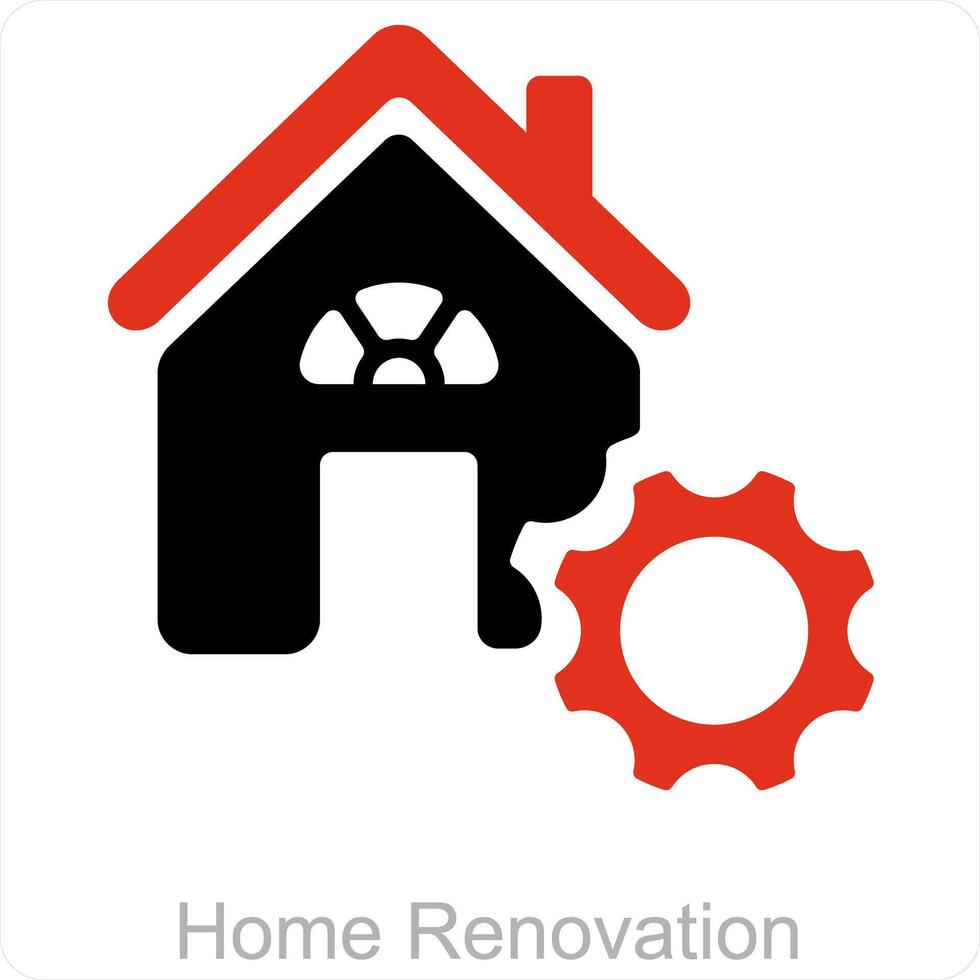 Accueil rénovation et maison icône concept vecteur