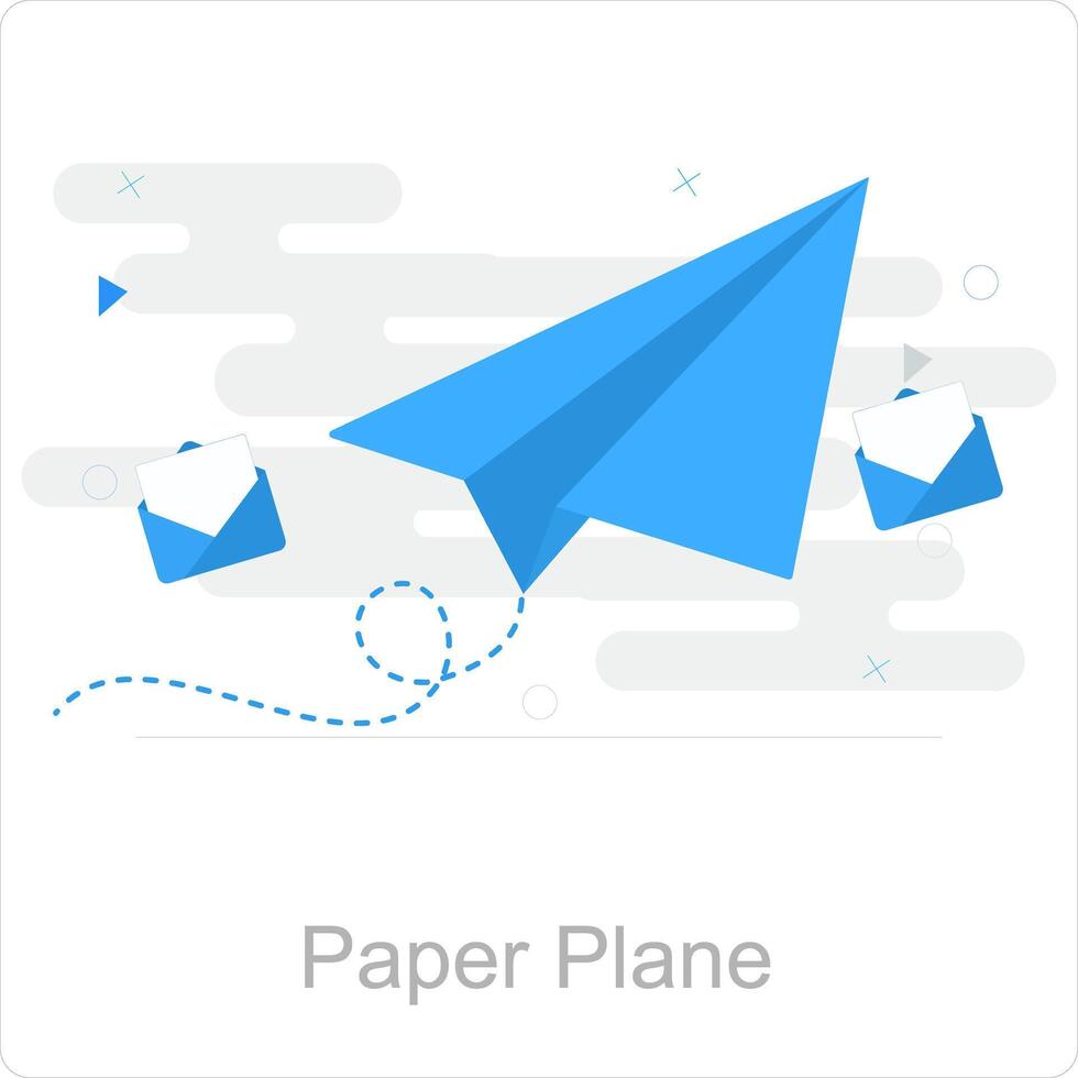 papier avion et courrier icône concept vecteur