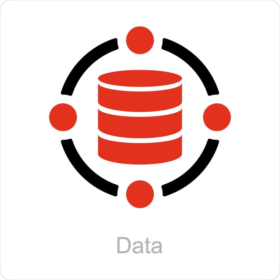 Les données et serveur icône concept vecteur