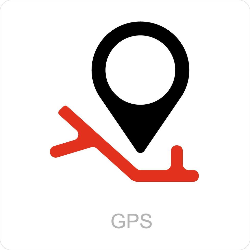 GPS et navigation icône concept vecteur