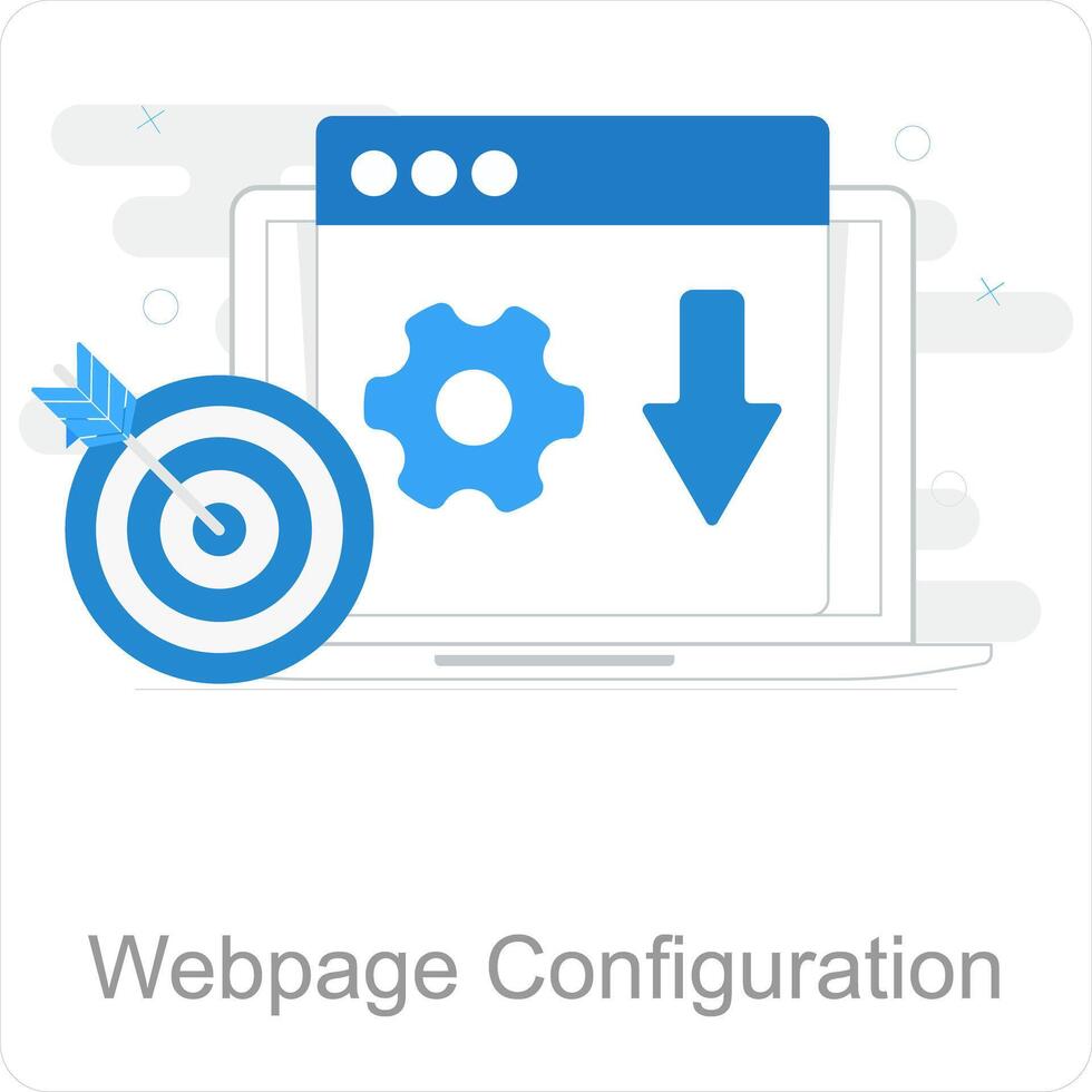 page Web configuration et développement icône concept vecteur