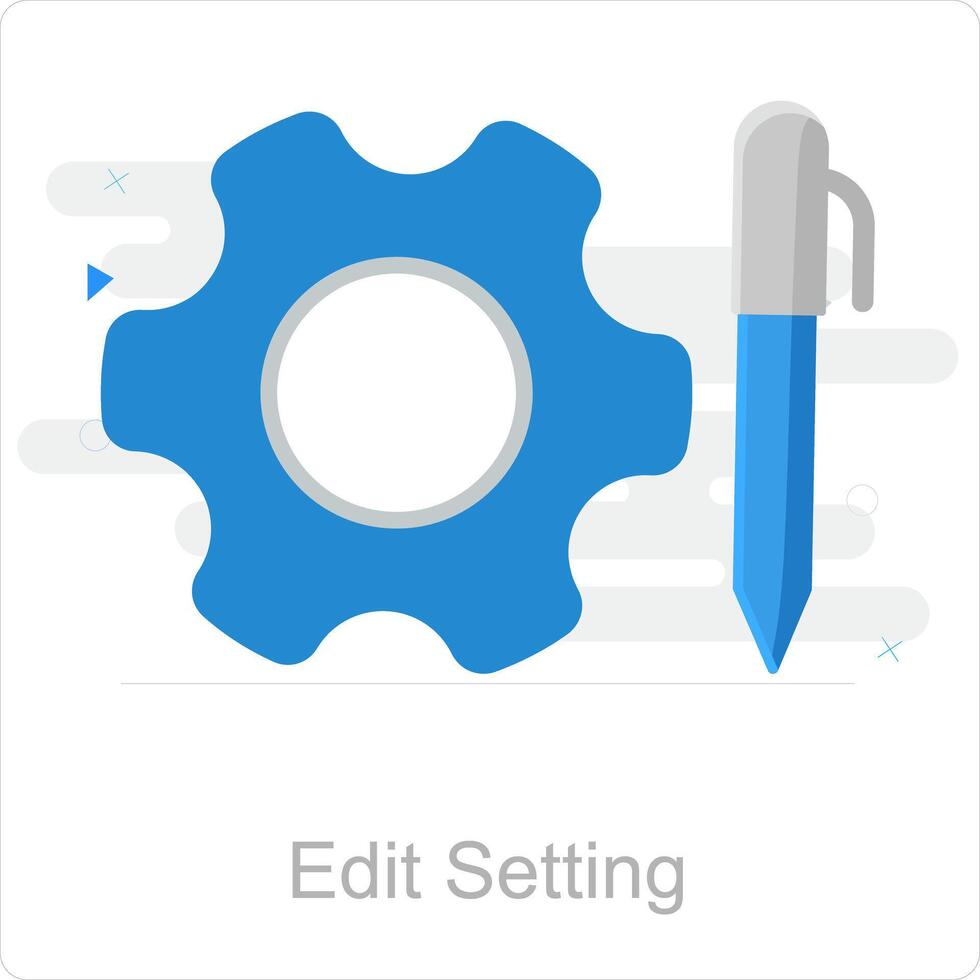 Éditer réglage et régler icône concept vecteur