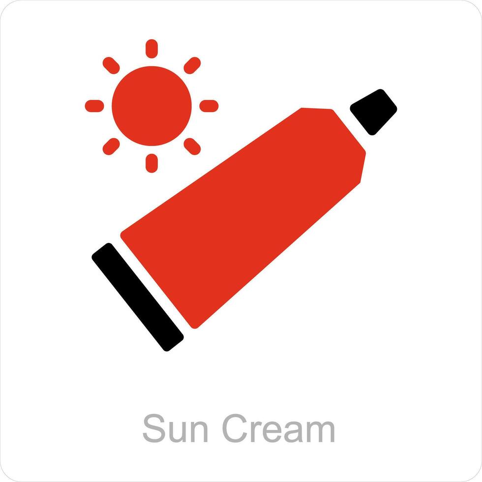 Soleil crème et Soleil icône concept vecteur