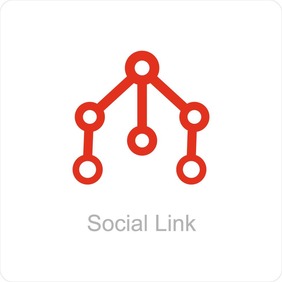 social lien et lien icône concept vecteur