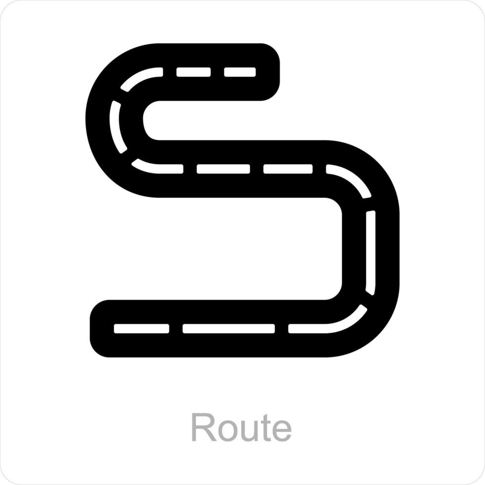 route et carte icône concept vecteur