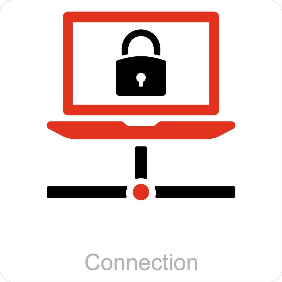 lien et Les données protection icône concept vecteur