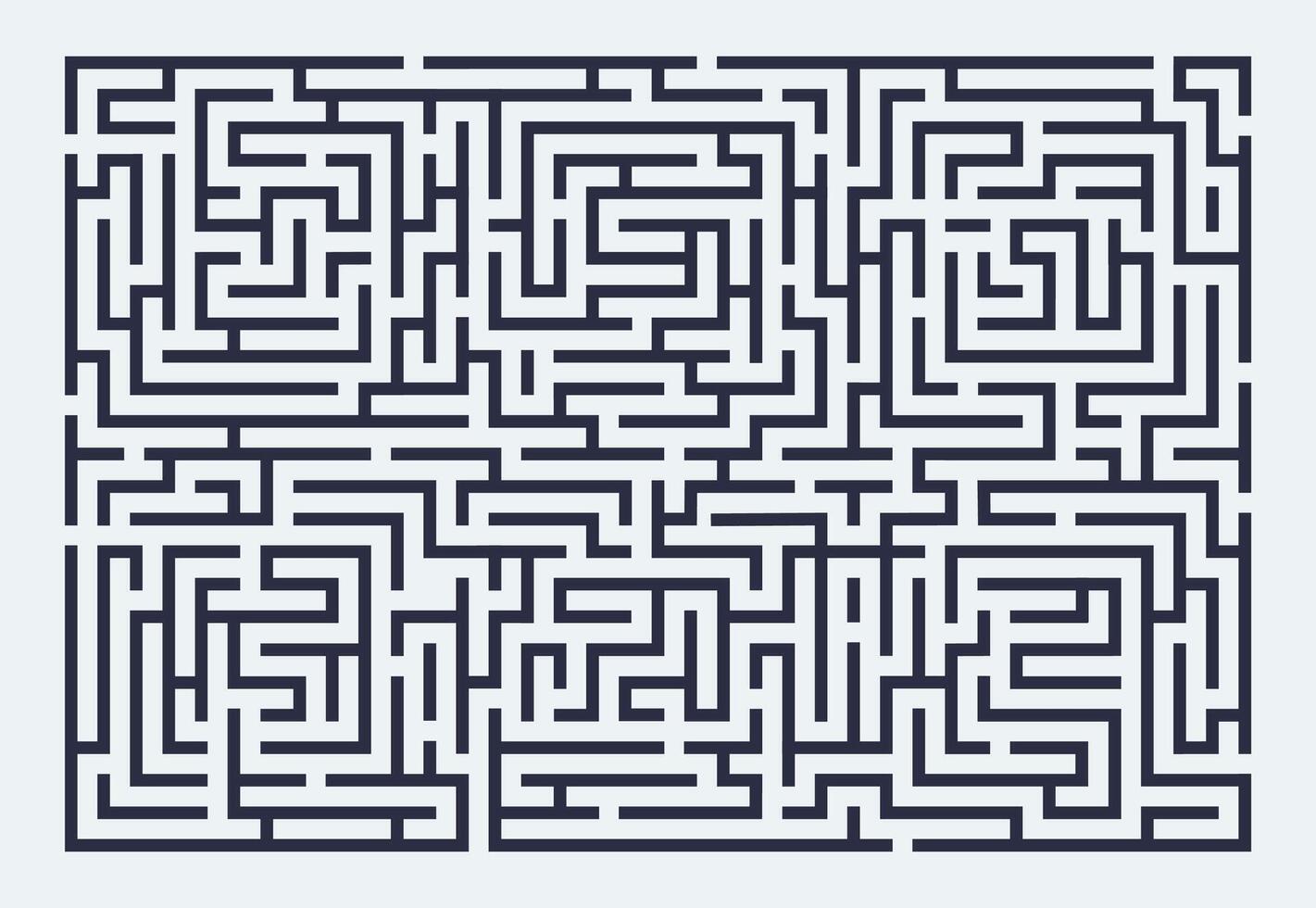 rectangle Labyrinthe. labyrinthe avec carré chemins et compliqué énigmes, Labyrinthe Jeu avec perdu direction et façon dehors. vecteur illustration