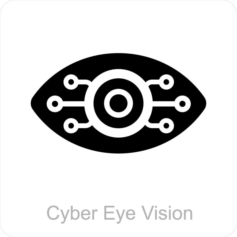 cyber œil vision icône concept vecteur