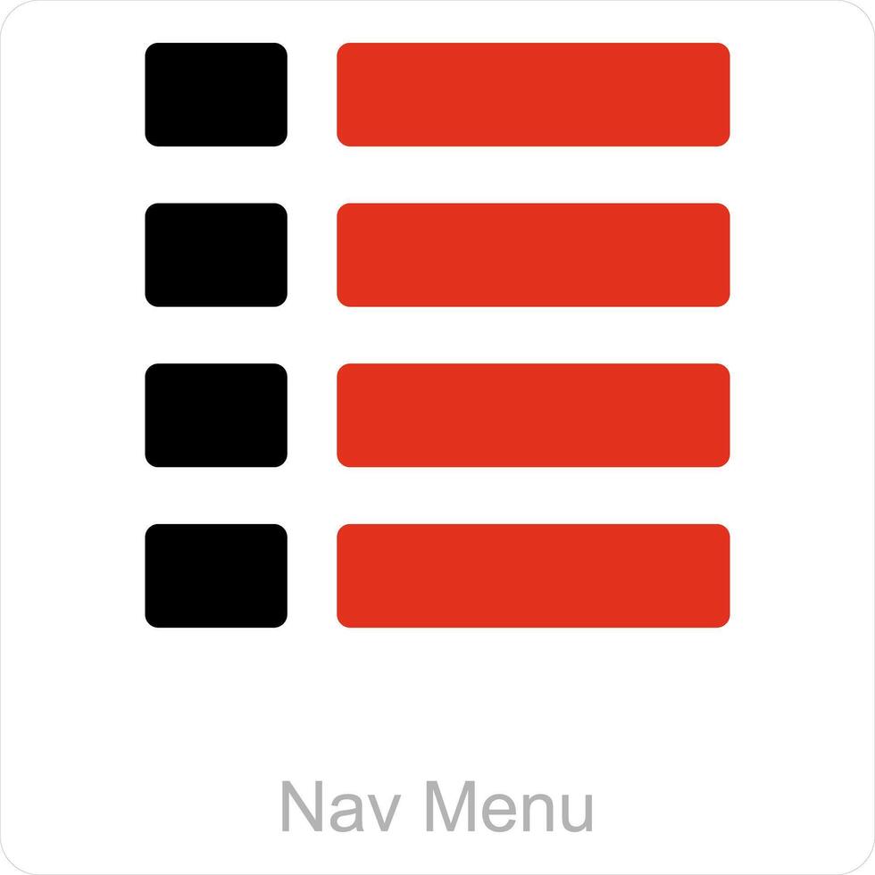 nav menu et nav icône concept vecteur