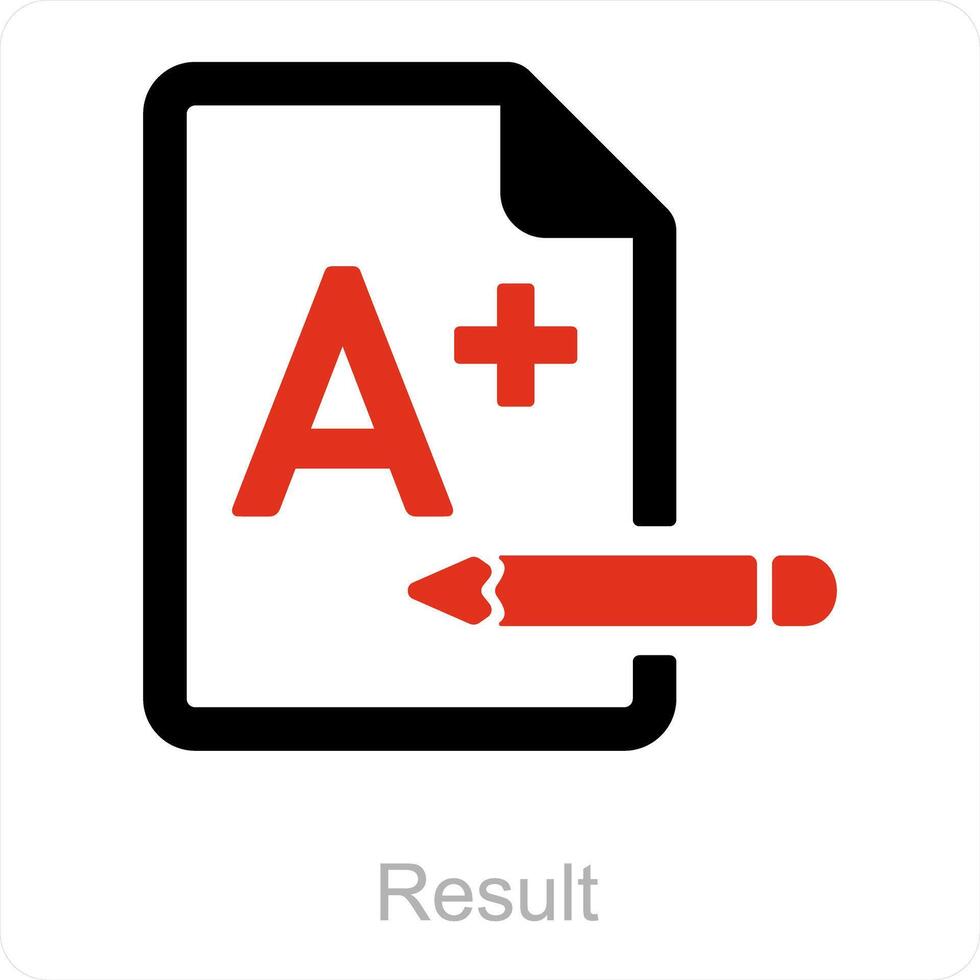 résultat et grades icône concept vecteur