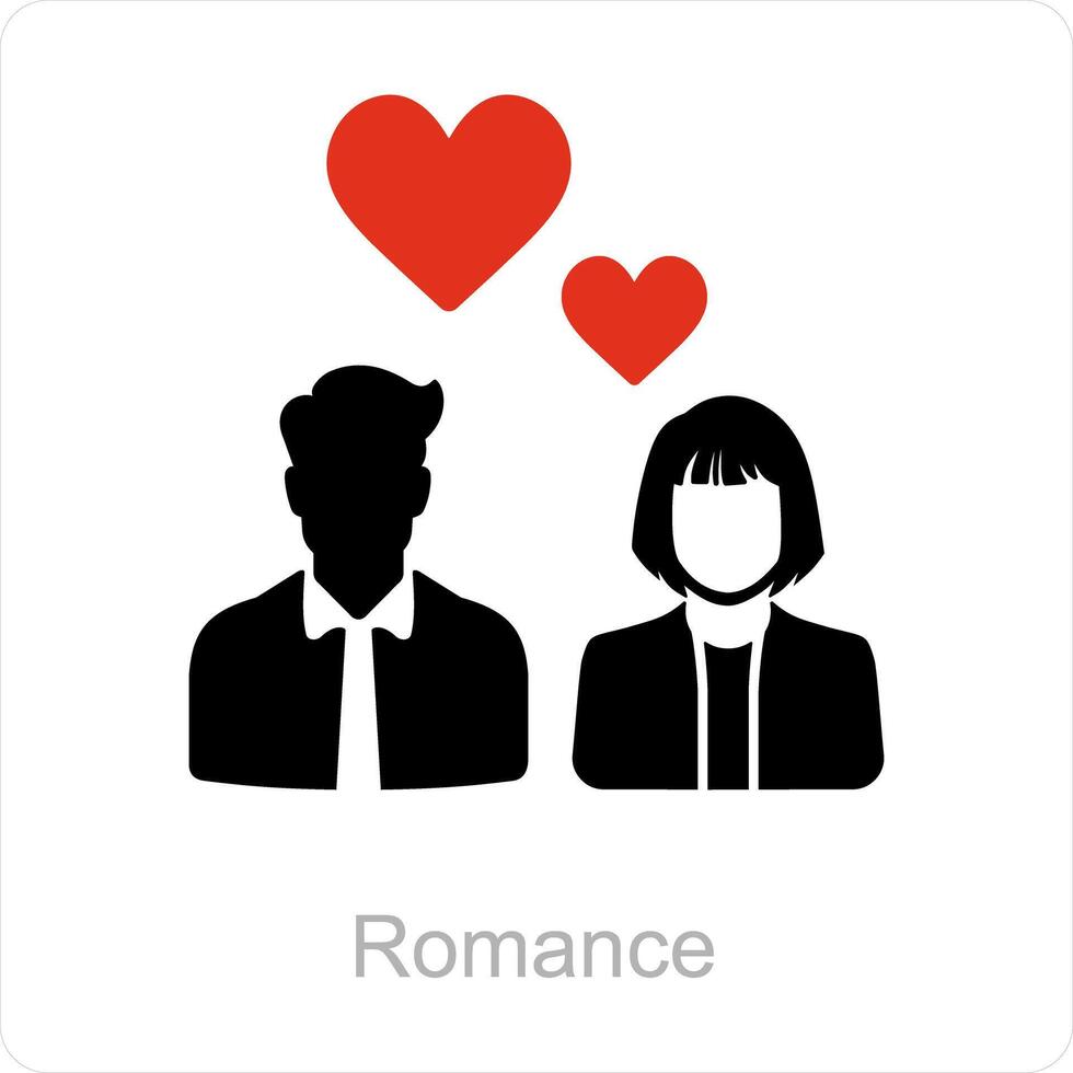 romance et l'amour icône concept vecteur