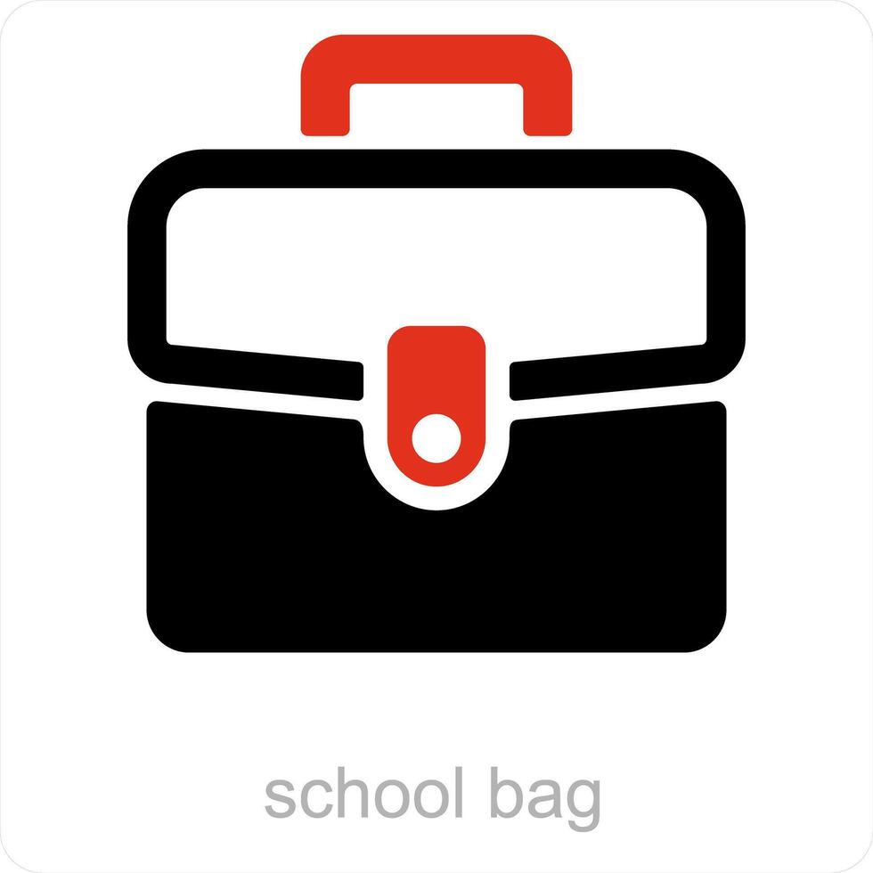 école sac et sac icône concept vecteur