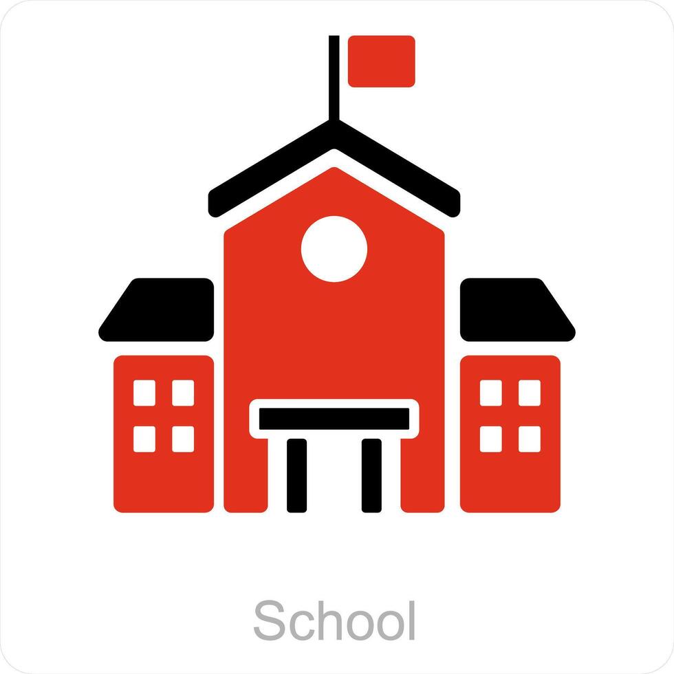 école et bâtiment icône concept vecteur