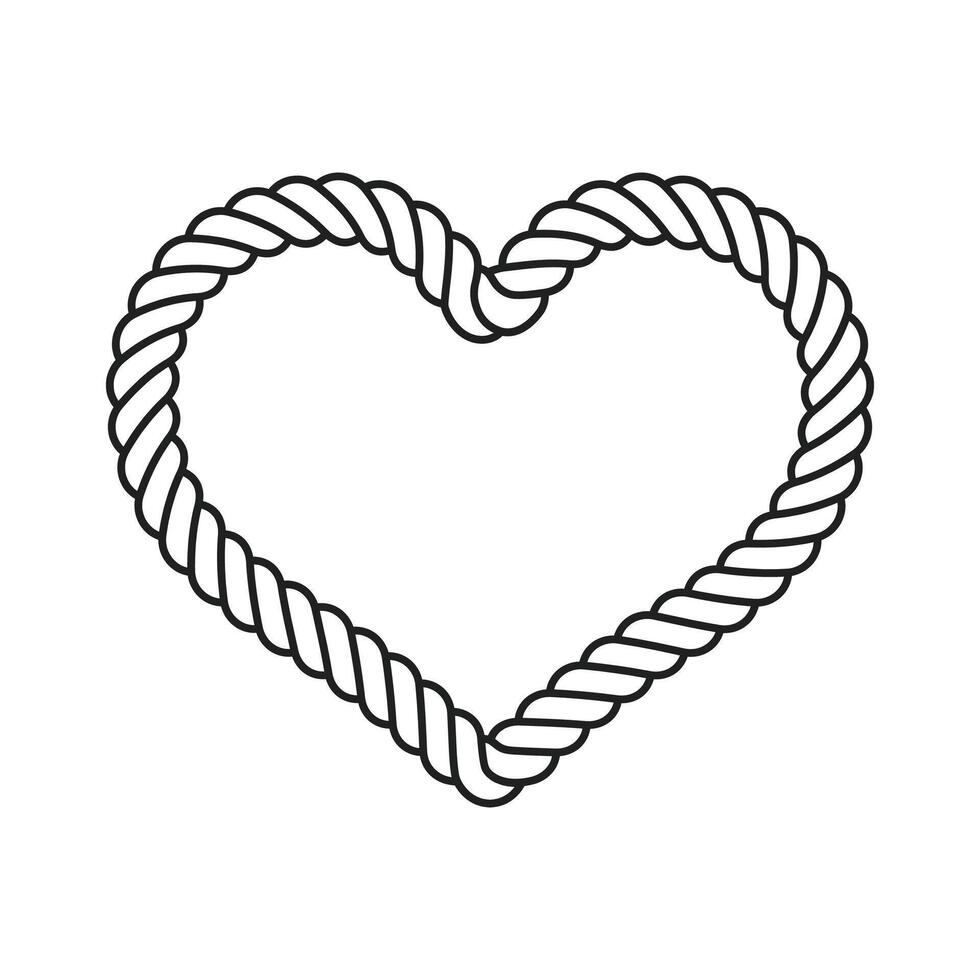 cœur vecteur Valentin icône lasso corde logo symbole dessin animé personnage griffonnage illustration conception
