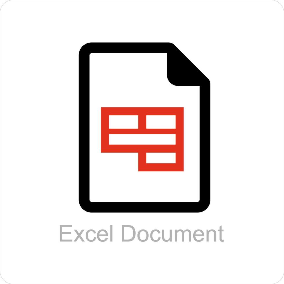 exceller document et fichier icône concept vecteur