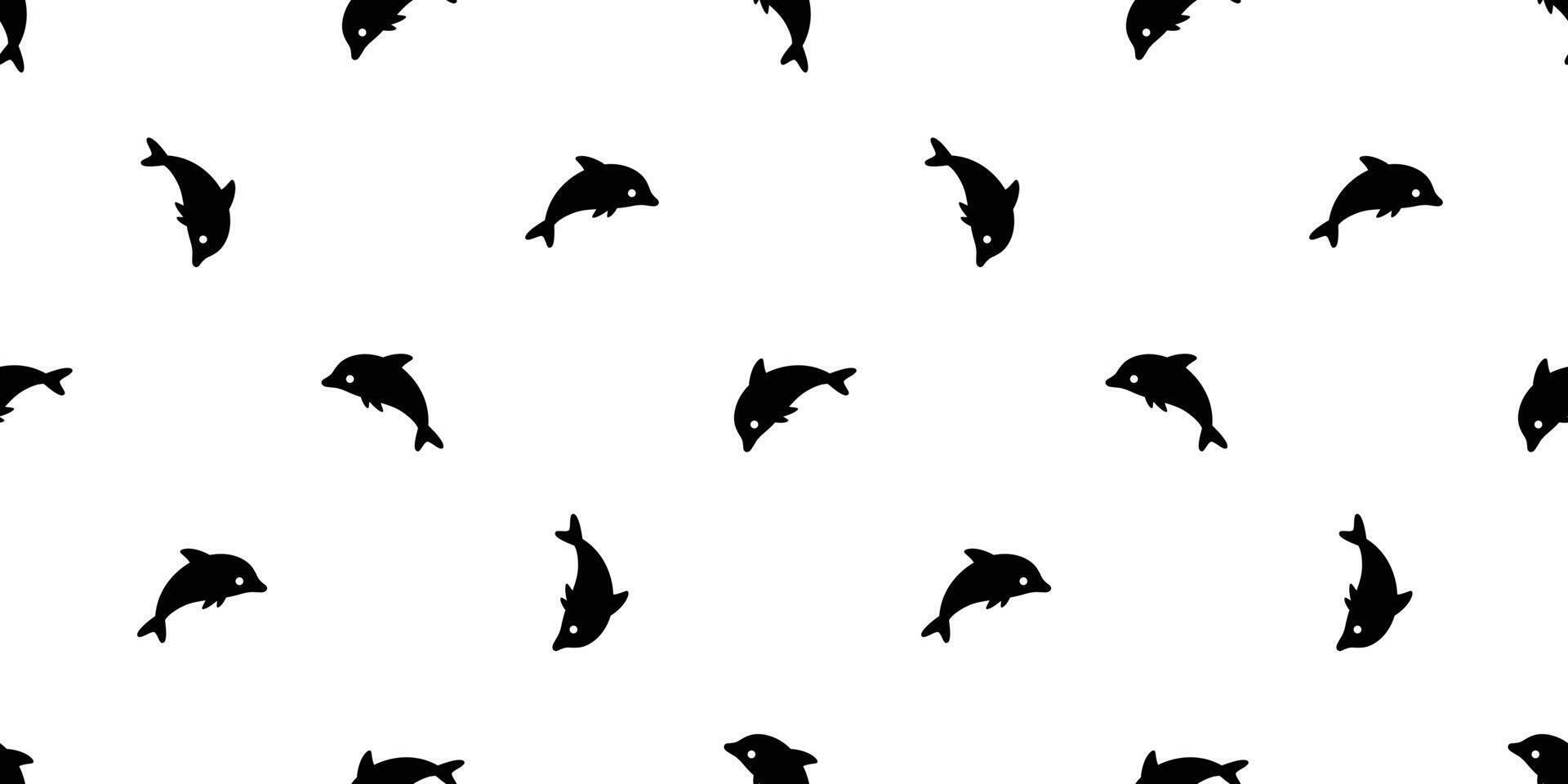 dauphin sans couture modèle poisson vecteur requin thon griffonnage dessin animé Saumon baleine vague océan mer écharpe isolé répéter fond d'écran tuile Contexte illustration textile conception